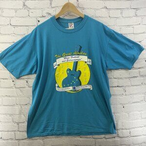 Jeerzees Tee Sz XL The Great Alaskan Jazz Festival Vintage‎ 1996 Blue